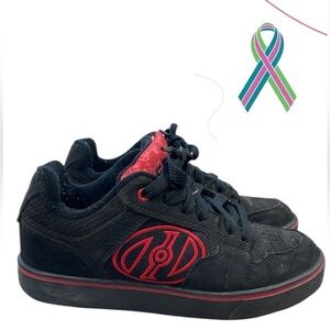 Heelys Motion Plus Roller Shoes Skate Sneakers Black Low Top Sz 6Y